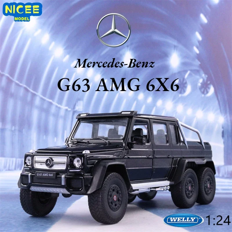 

WELLY 1:24 Mercedes Benz G63 AMG 6X6 High Simulation Model Toy Car Metal Alloy Diecast Vehicles for Kids Gifts Collection B132