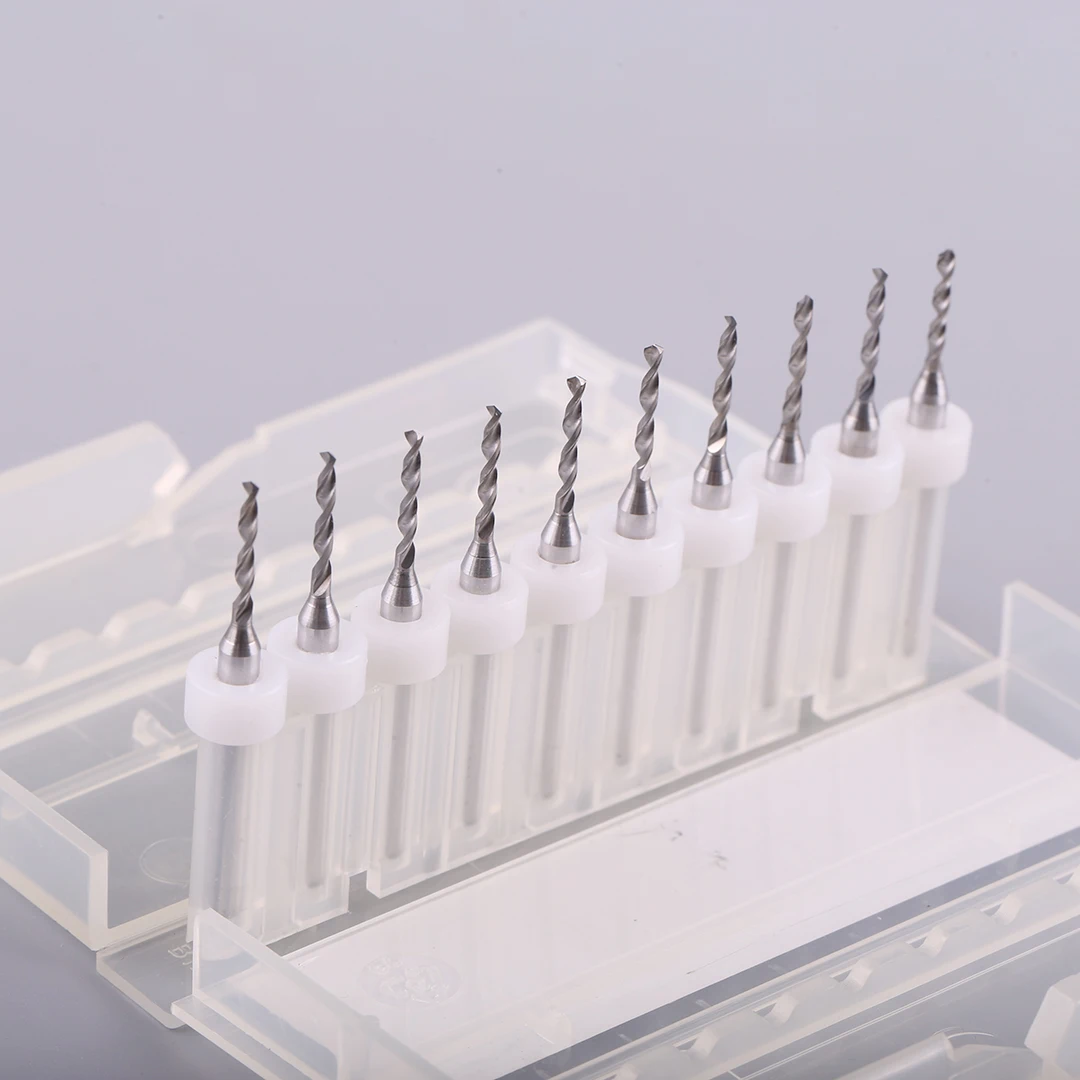 Wiertła spiralne mini ze stali wolframowej do PCB, z ustalonym uchwytem, 0,1-3,0 mm, 0,8/1/1,5/2 mm, do precyzyjnego obróbki mikro otworów.