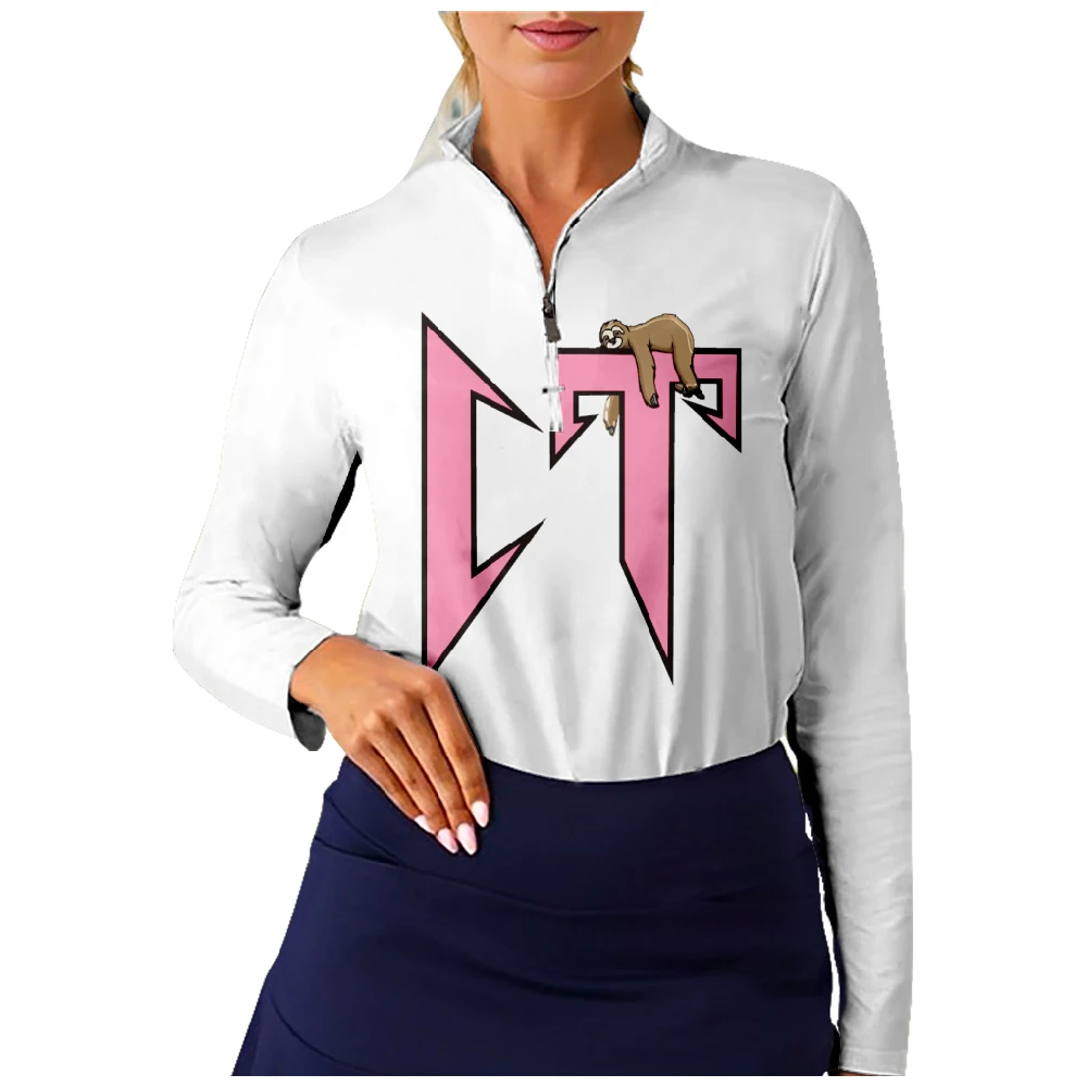 Natanael Cano CT Golf Shirt Women Long Sleeve Half Zip Breathable Quick Dry Tops Casual Sportswear