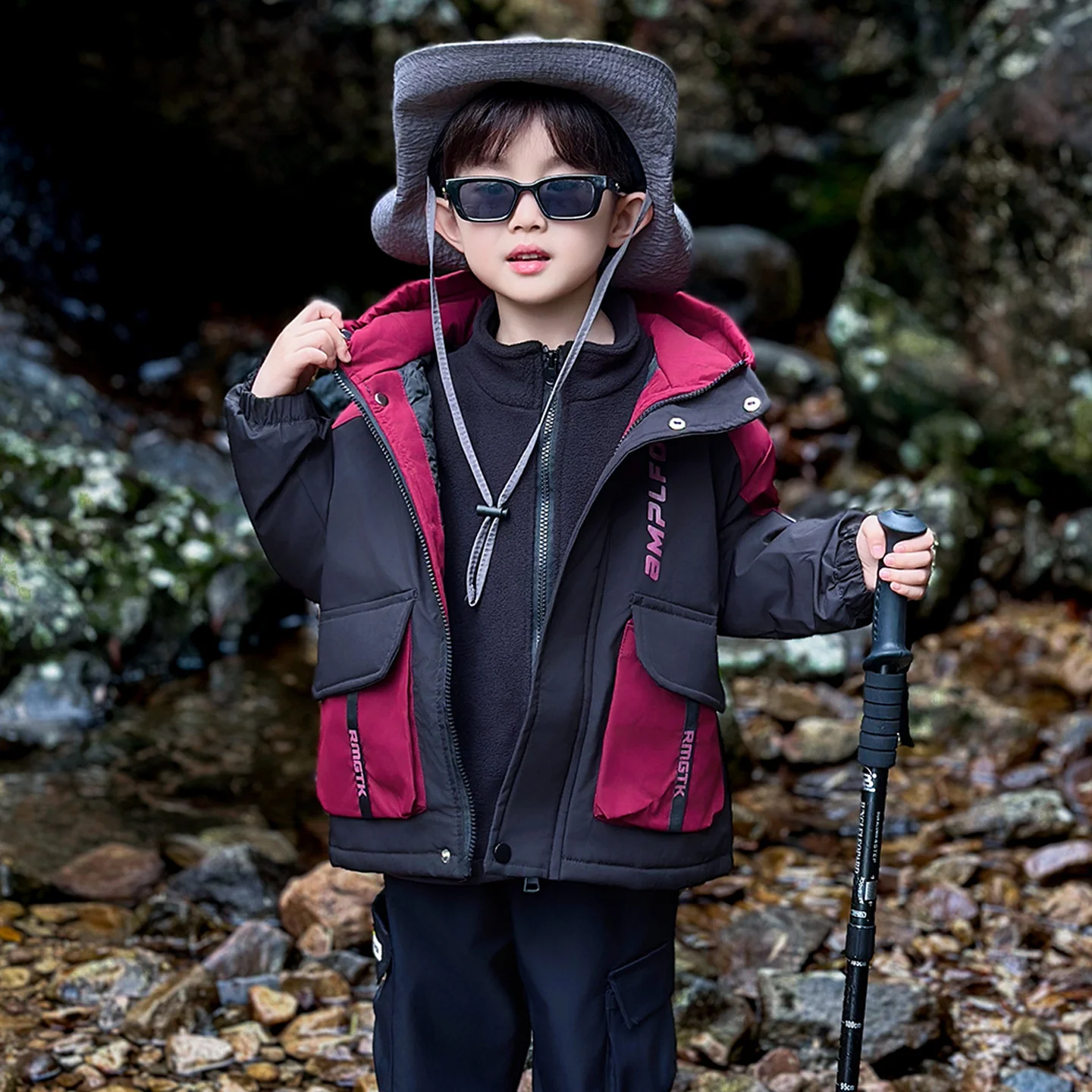 

Thiened Fce Children's Cotton Jaet for Boys Baby Winter Coat Waterproof Youth ular Stand Fit Long Sve Zipper ...