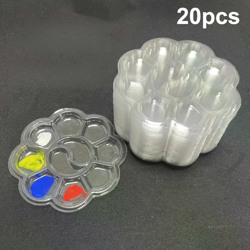 Disposable Gouache Oil Painting Palette Plum Blossom Shape Painting Art Palette Washable Watercolor Paint Palette 20pcs