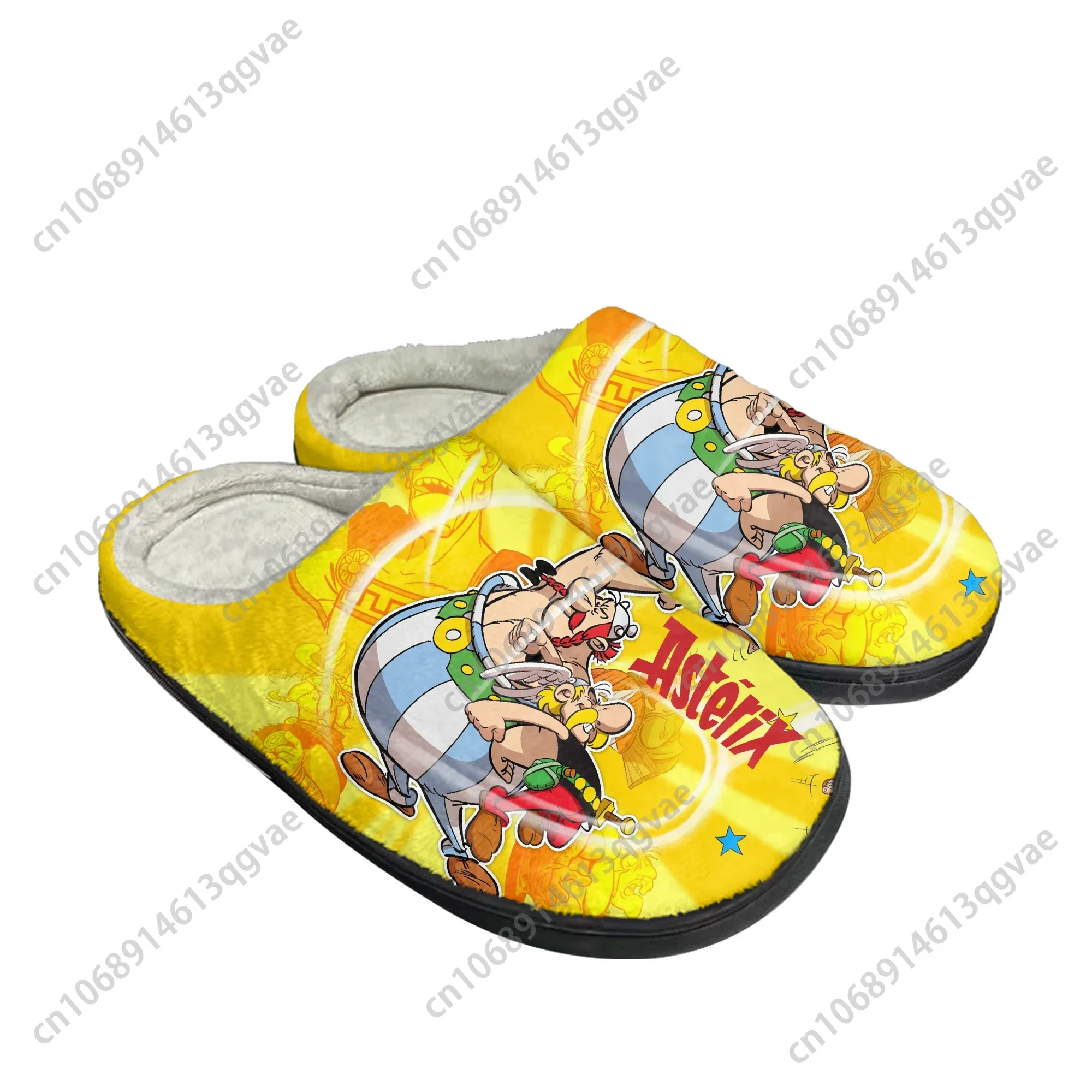 Asterix Adventure Obelix Home Cotton Slippers Men Women Plush Bedroom Casual Keep Warm Shoes Anime Custom Thermal Indoor Slipper