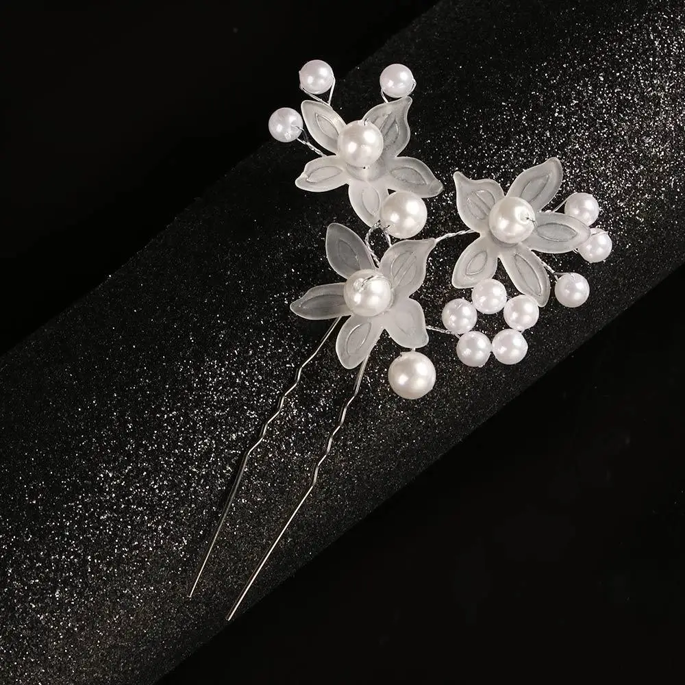 زهرة اللؤلؤ الشعر مجوهرات ضفيرة دبوس الشعر العروس الجميلة دبوس الشعر مشبك شعر زهرة دبوس الشعر غطاء الرأس #5