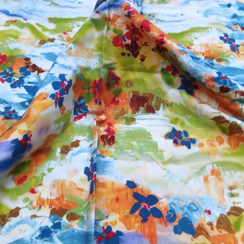 145x50cm 60s High-Density Cotton Digital Print Fabric - Colorful Abstract Scenery for Clothing, Kids and Adults Cloth