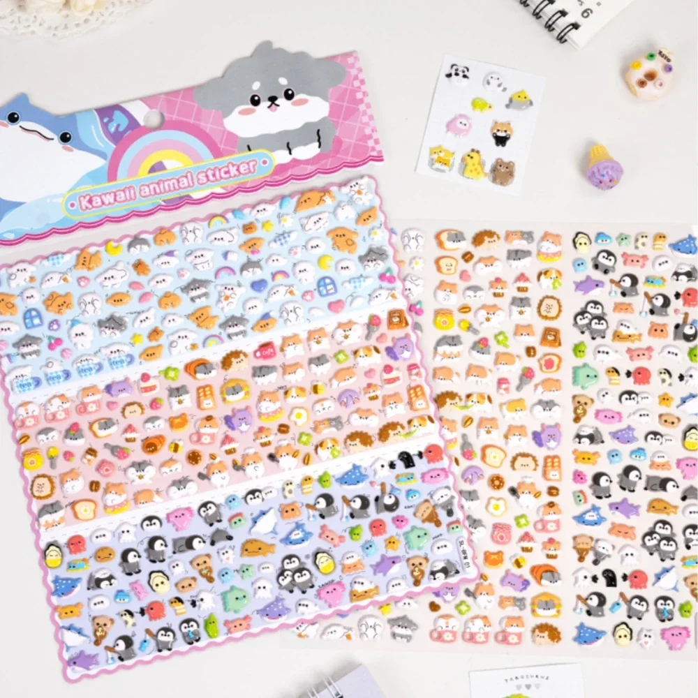 

1 комплект, случайные кавайные мини-животные 2 в 1, мультяшные 3D наклейки, скрапбукинг, сделай сам, журнал, канцелярские наклейки, милые деко, товары для рукоделия