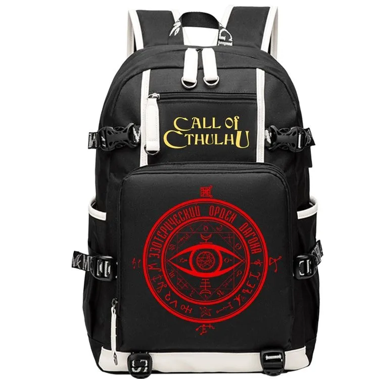 

With USB Port, Cosmic Horror Lovecraftian Black Grey Red Blue, Cthulhu Mythos, Student Teens School Bags, Backpacks Girls Boys