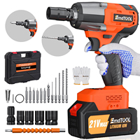Cordless Impact Wrench, 1/2 inch Brushless Impact Gun, 3400rpm & Max Torque 550Nm, High Torque Impact Wrench with 4 Socket Sets