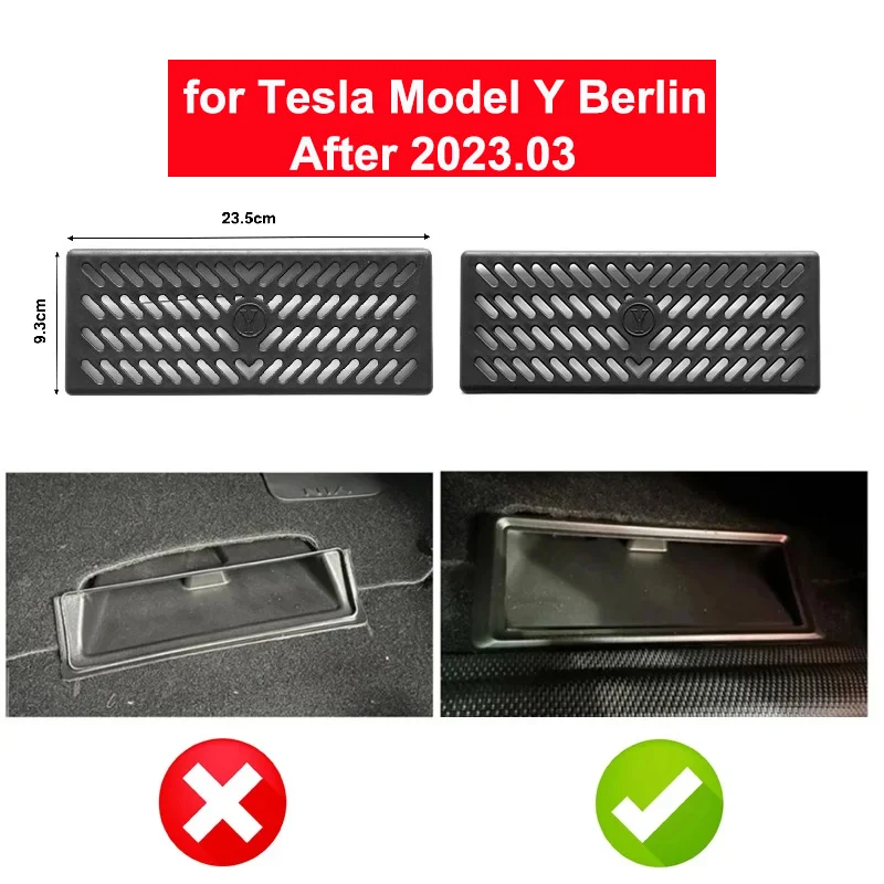 Rear Air Outlet Cover For Tesla Model Y 2024 Berlin Under Seat Vent Protection Decoration Dustproof Protect Case Car Accessories