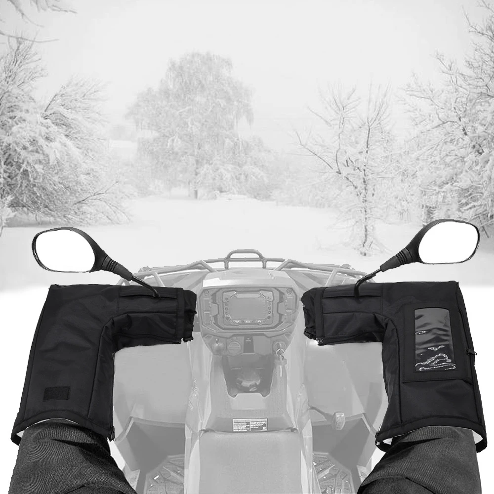 

ATV Gloves Waterproof Touch-Friendly Bag Front Wind-Breaking Guard Motorcycle Gloves Snowmobile Handlebar Gloves