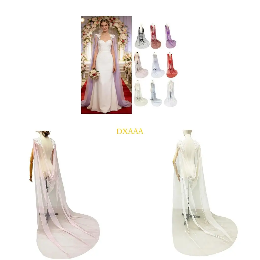 

DXAA Lace Embellished Detachable Bridal Capelet Accessory For Weddings Event