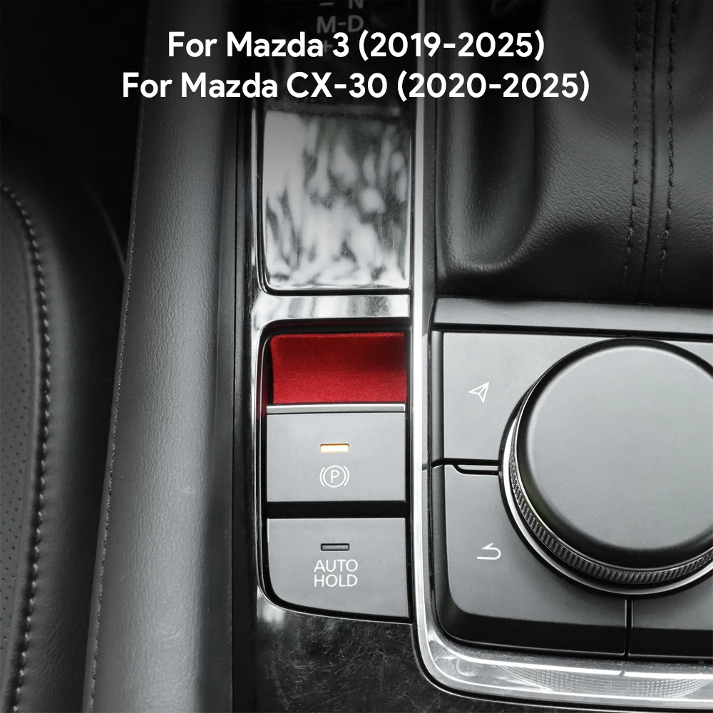 أفضل الجلد المدبوغ تقليم LHD RHD ملصق لمازدا 3 BP Axela CX30 CX-30 2019 2020 2021 2022 2023 2024 2025 الإلكترونية فرملة اليد الأخدود