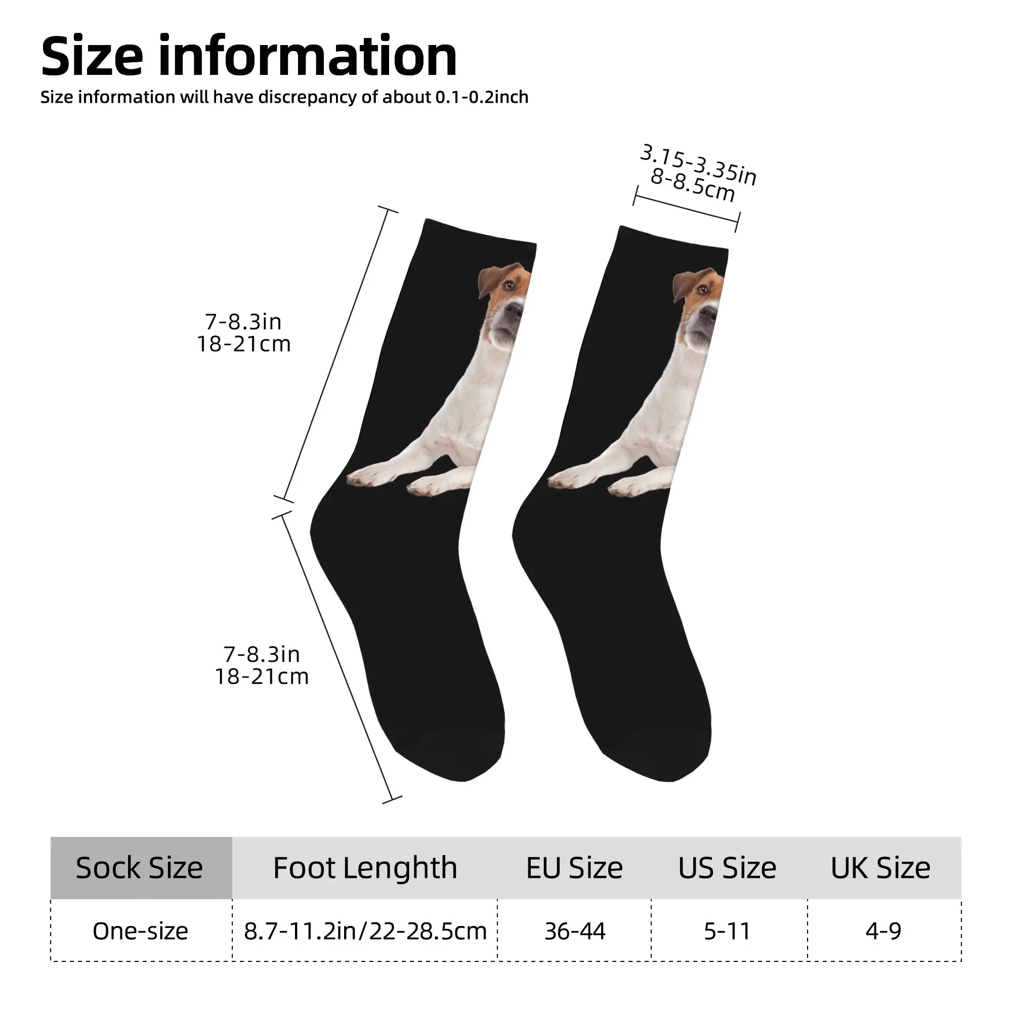 Custom Jack Russell Terrier Dog Mens Crew Socks Unisex Funny 3D Printing  Dress Socks view 4