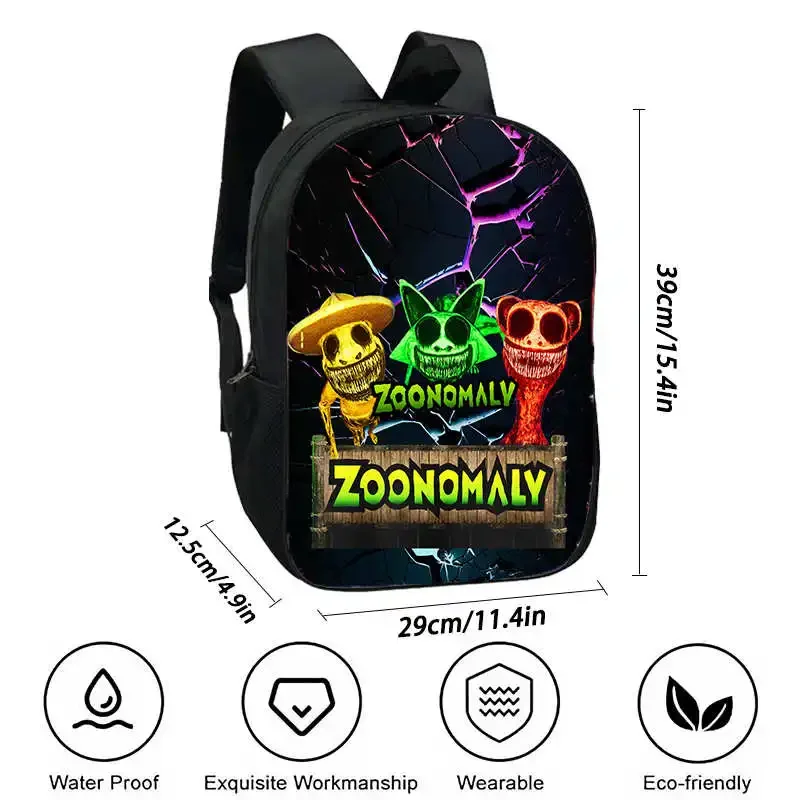 The Zoonomaly School Backpack for Kindergarten ,Cartoon School Bags for Girl Boys ,Large & Durable Anime Game Children Bags