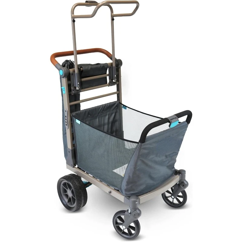 Foldable Beach Cart - Compact, Lightweight & Collapsible - Beach Wagon with Extra Large Storage, Umbrella Holder