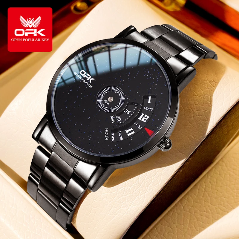 OPK 8109 Men's Quartz Watch with Waterproof and Personalized Steel Strip