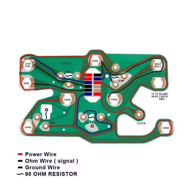 A01K-Car Printed Circuit Board For Corvette C3 1977-1982 Gauge Cluster 602505 Replacement