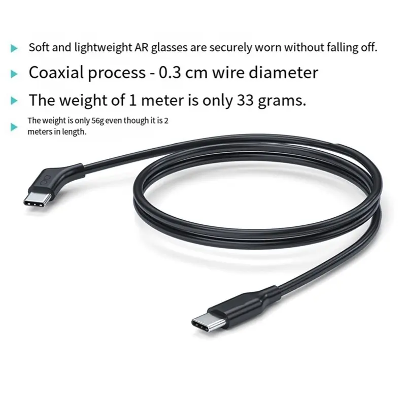 Type-C Flexible Cable For AR Glasses, USB3.2 Full-Function Supports 4K 60Hz,For Xreal/Rokid/Rayneo Viture AR-Y41A