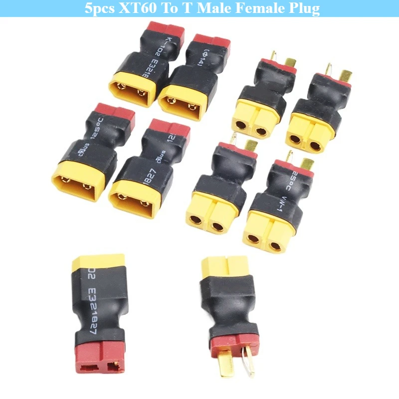 Neue 5 stücke Adapter XT60 Auf T Männlich Weiblich Stecker für RC Hubschrauber Quadcopter LiPo Batterie Stecker Stecker Pa Erweitern backup