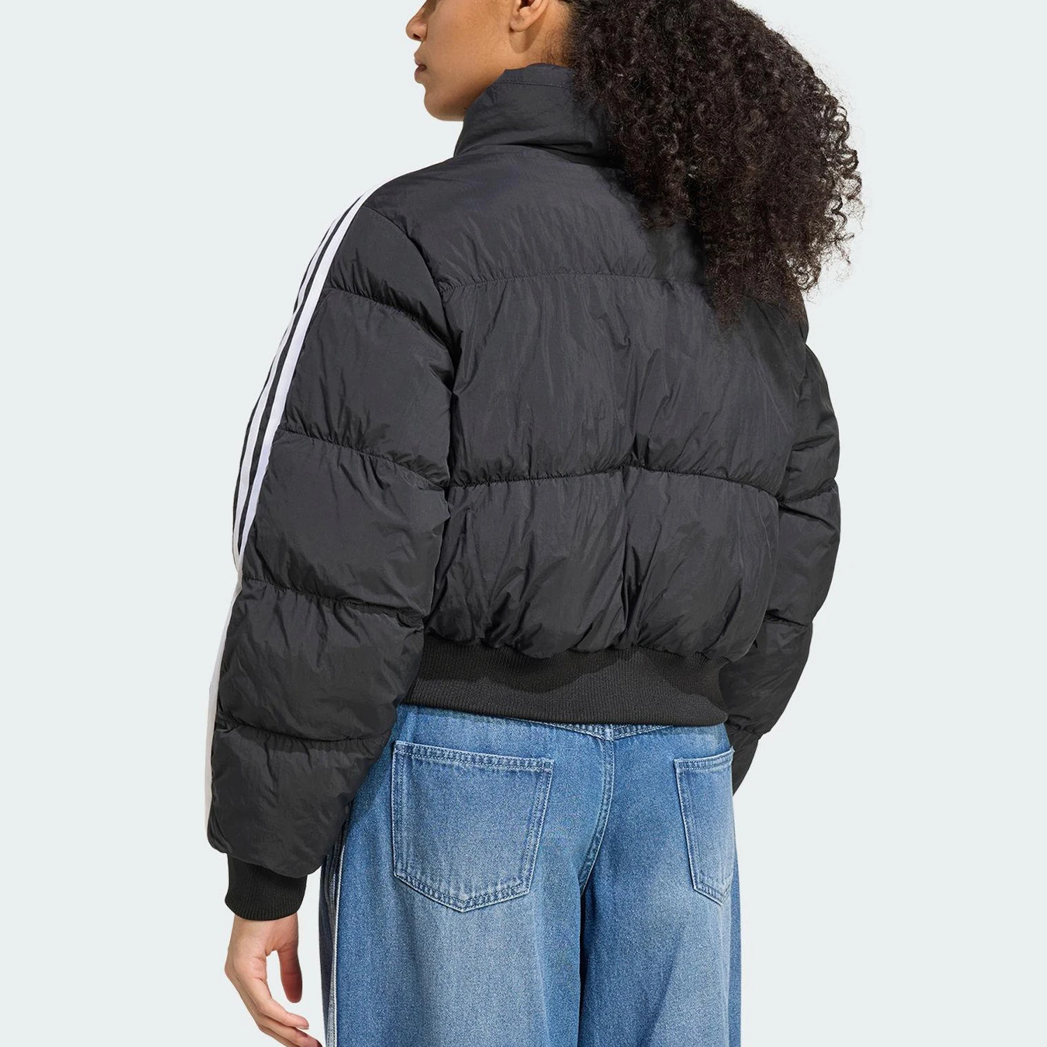 Adidas genuine clover women's sports warm short standing collar cotton jacket JX2970