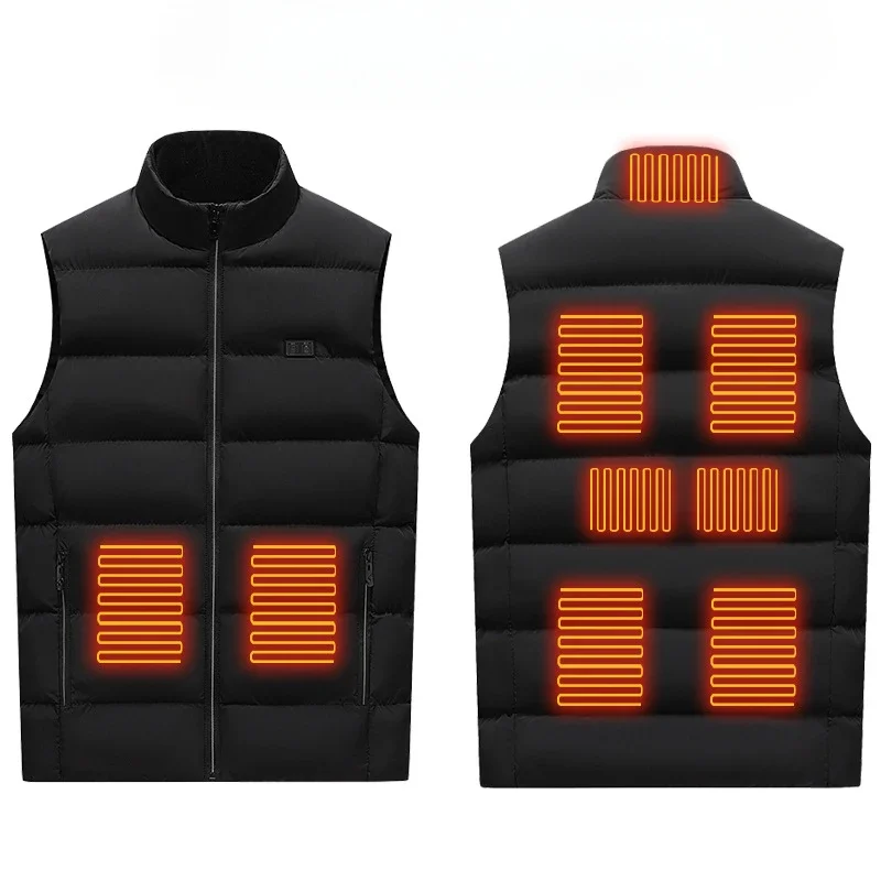 

9 Areas Heated Vest Jacket USB Men Winter Electrically Heated Thermal Waistcoat for Hunting Hiking Warm Hunting Jacket