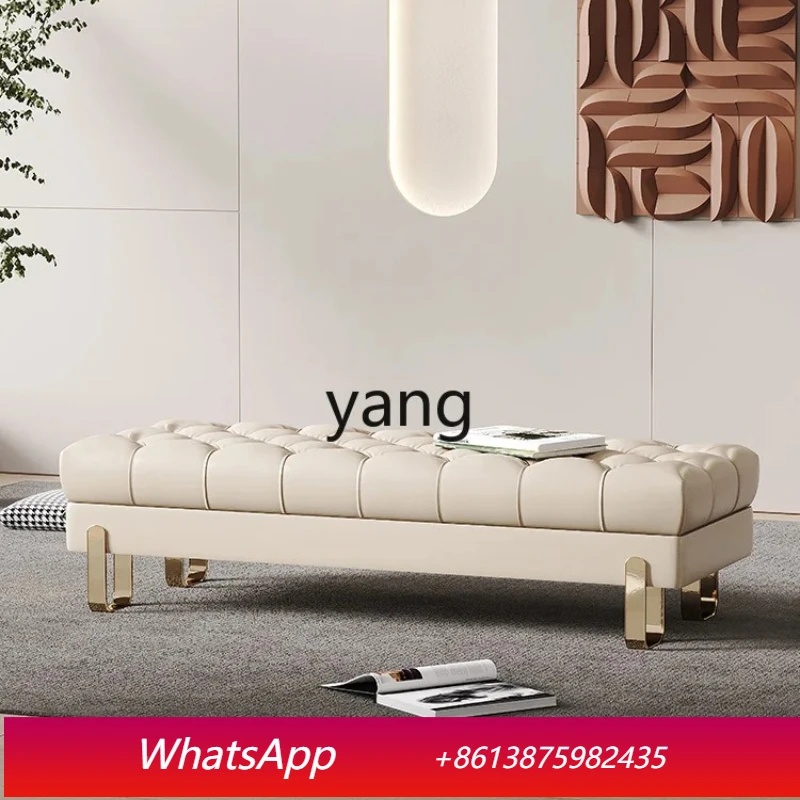 

LT bedroom Internet celebrity bedside stool Light luxury leather solid wood bench bedside sofa stool