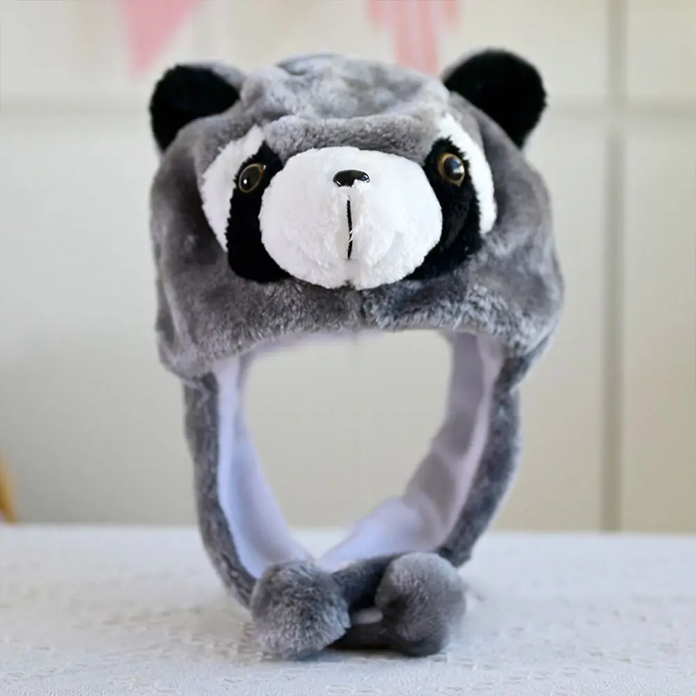 Short Cut Style Animal Hat Wind Blocking Cute Cartoon Print Earflap Beanie Full Ear Coverage Thick Lining Winter Headwear