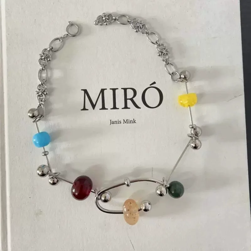 Fashionable And Trendy Colored Handcrafted Necklaces Fresh And Simple Punk Necklaces Jewelry Accessories For Men Women Gathering - view 3