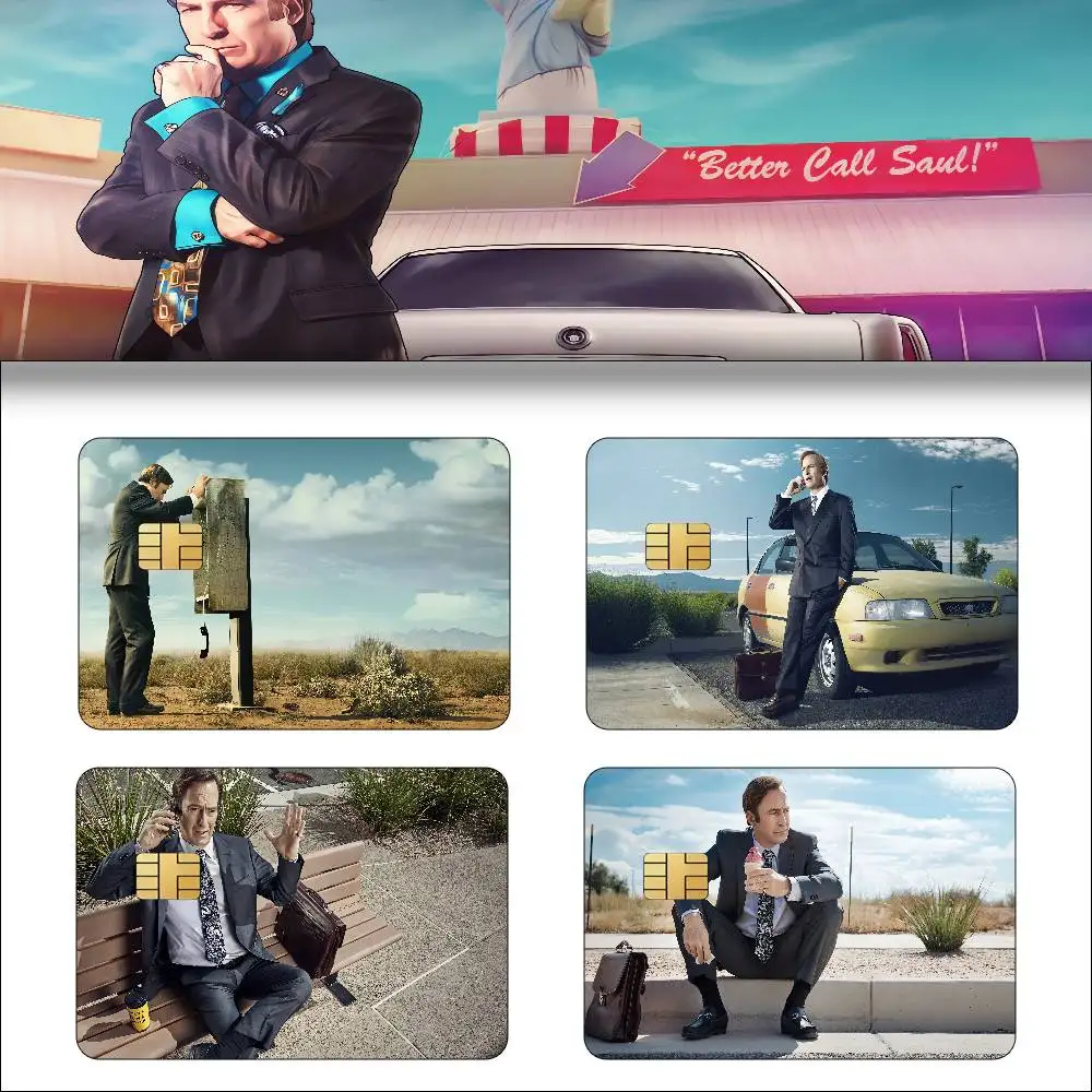 TV Drama B-Better Call Saul Anime 4pcs 1Set Film Skin Sticker Tape For Bank Credit Debit Card