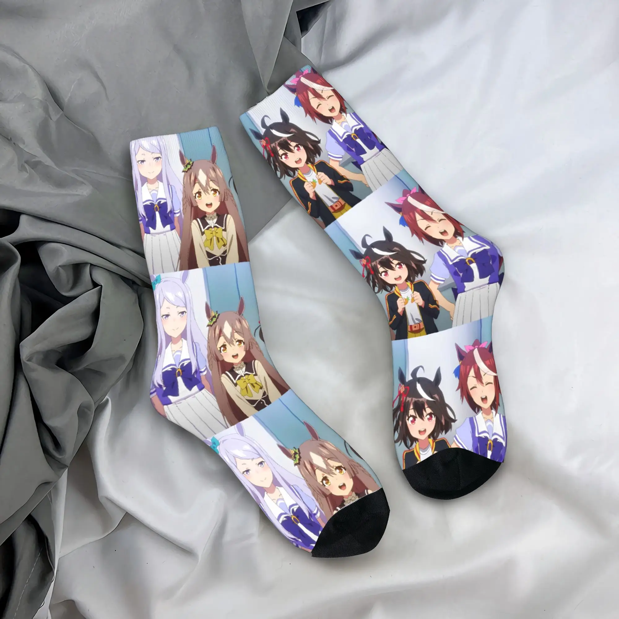 Зимние теплые повседневные женские и мужские носки Umamusume Pretty Derby Anime, нескользящие средние носки-трубы