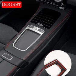 Car Center Console Leather Style Panel Cover Trim Panel Frame Interior Acccessories For Mercedes Benz A CLA Class W177 C118 AMG