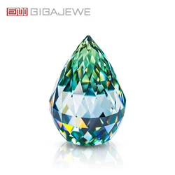 GIGAJEWE Briolette Pineapple Cut Cyan Color Moissanite PFL-remium Gems Loose Diamond Test Passed Gemstone For Jewelry Making