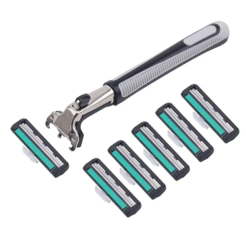 남성용 수동 면도기, 2 레이어 면도기, 면도날 30 개 포함, 여성 제모 면도기, 1PC