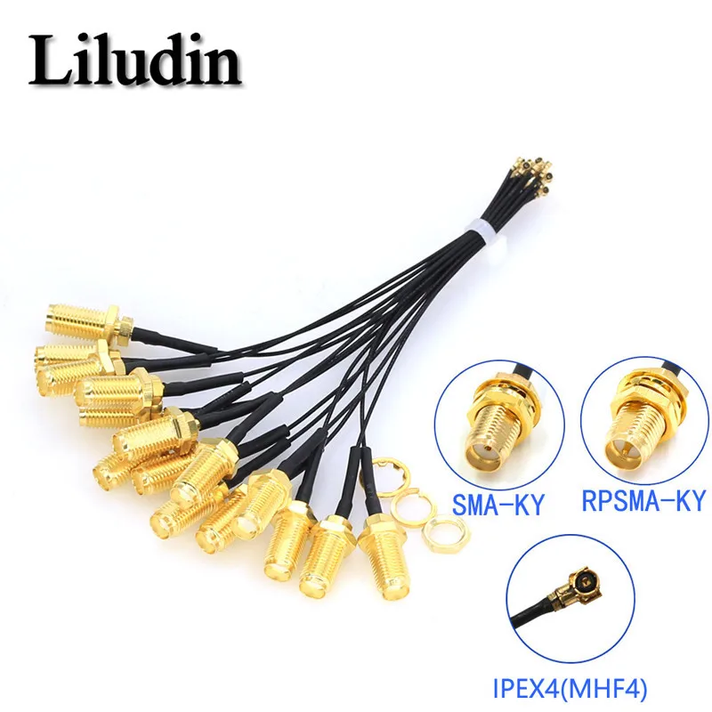 100Pcs SMA Connector Cable Female to IPEX4 IPX4 MHF4 to SMA Female RF0.81 Antenna RG0.81MM Cable Assembly RP-SMA-K