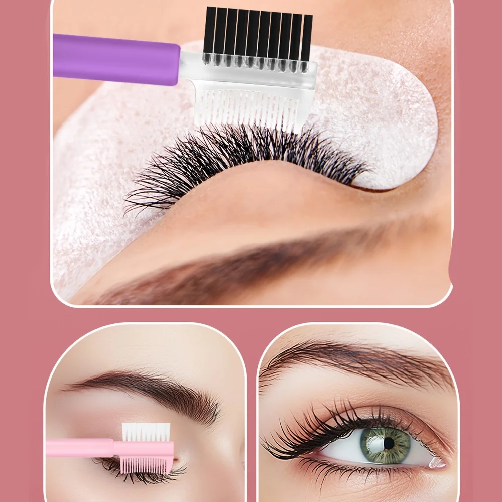 3-piece multifunctional silicone makeup tool set, featuring eyeliner brush, mascara brush, and eyebrow comb with nylon bristles