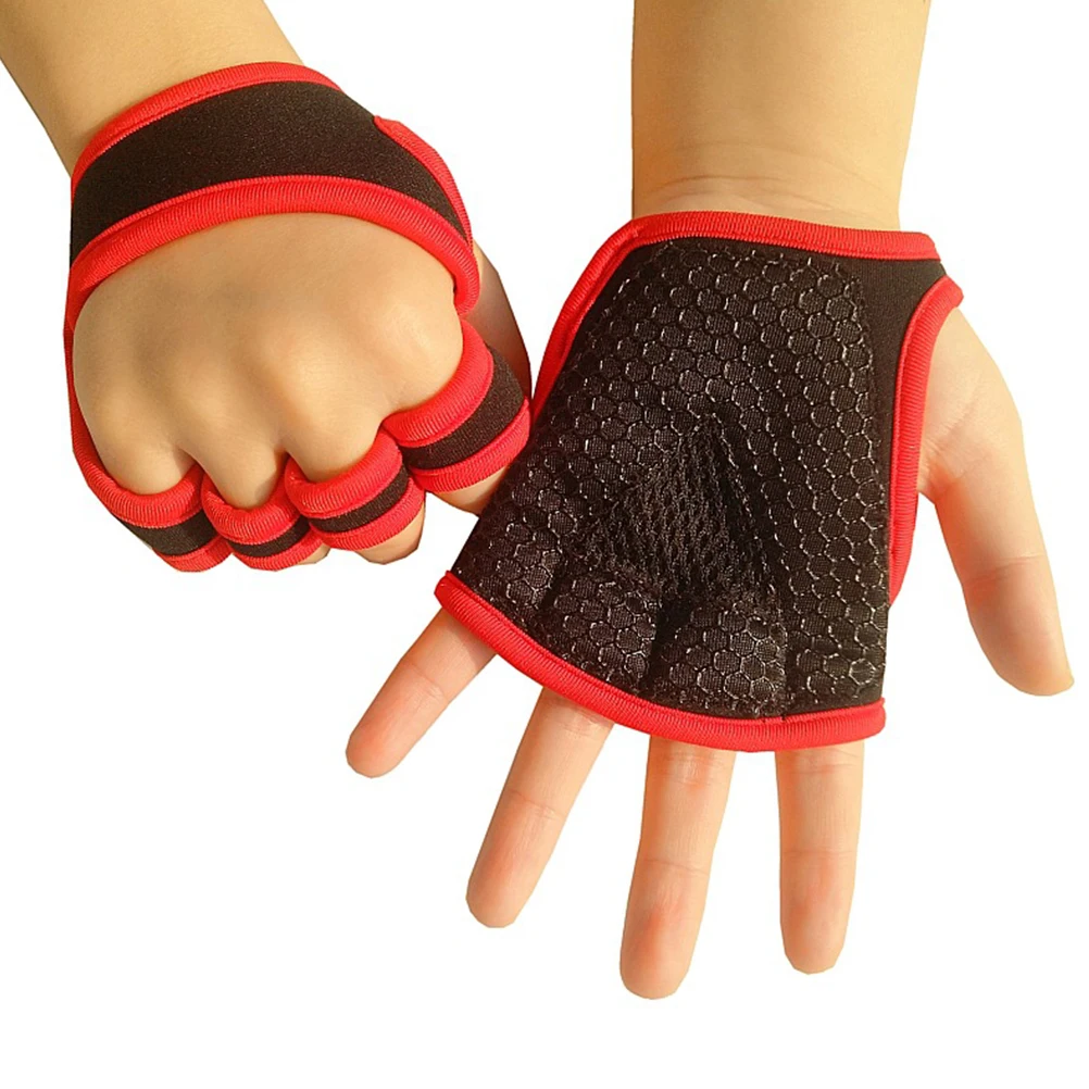 

1 Pair Anti-Slip Silicone Palm Half Finger Weightlifting Gloves Protective Durable Fitness Workout Gloves For Gym Training Yoga