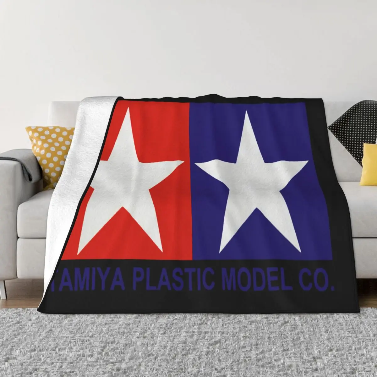 Tamiya Japan Official Original Logo Size S 2Xl Original Cartoon Cotton Vacation Popular Style Throw Blanket