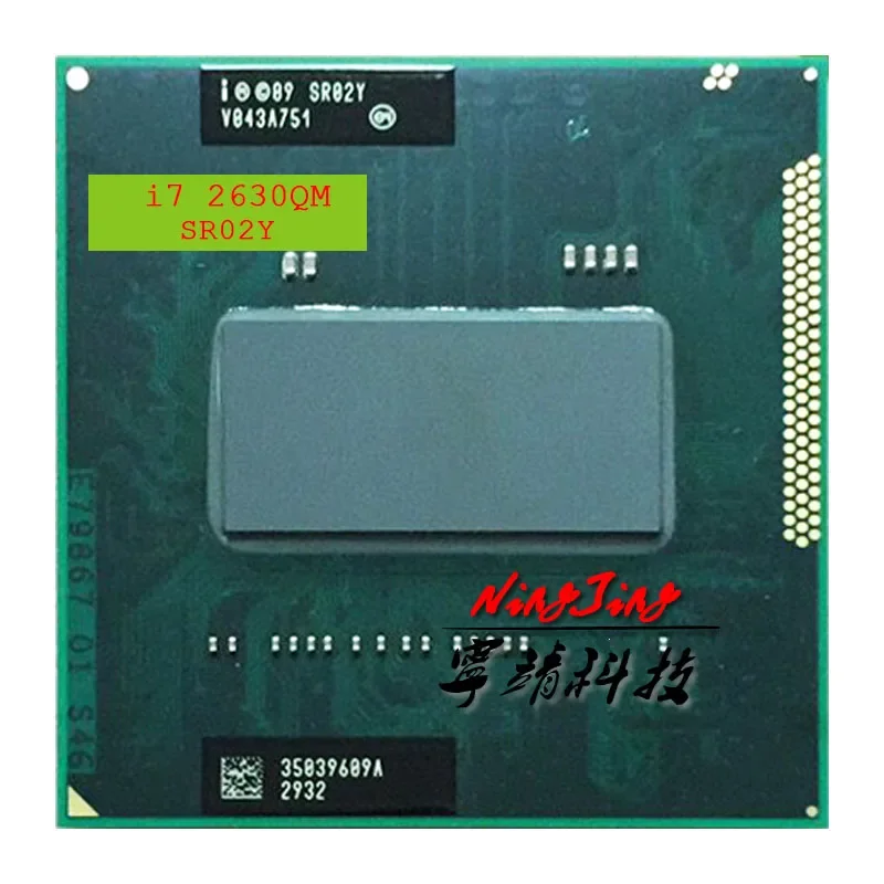 Intel Core i7-2630QM i7 2630QM SR02Y 2.0 GHz Used Quad-Core Eight-Thread CPU  6M 45W Socket G2 / rPGA988B