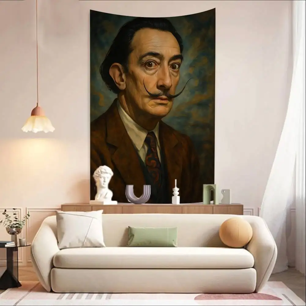 S-سالفادور دالي السريالية الفنية قماش مزخرف جداري البوهيمي جدار المفروشات ماندالا الجدار الشنق ديكور المنزل