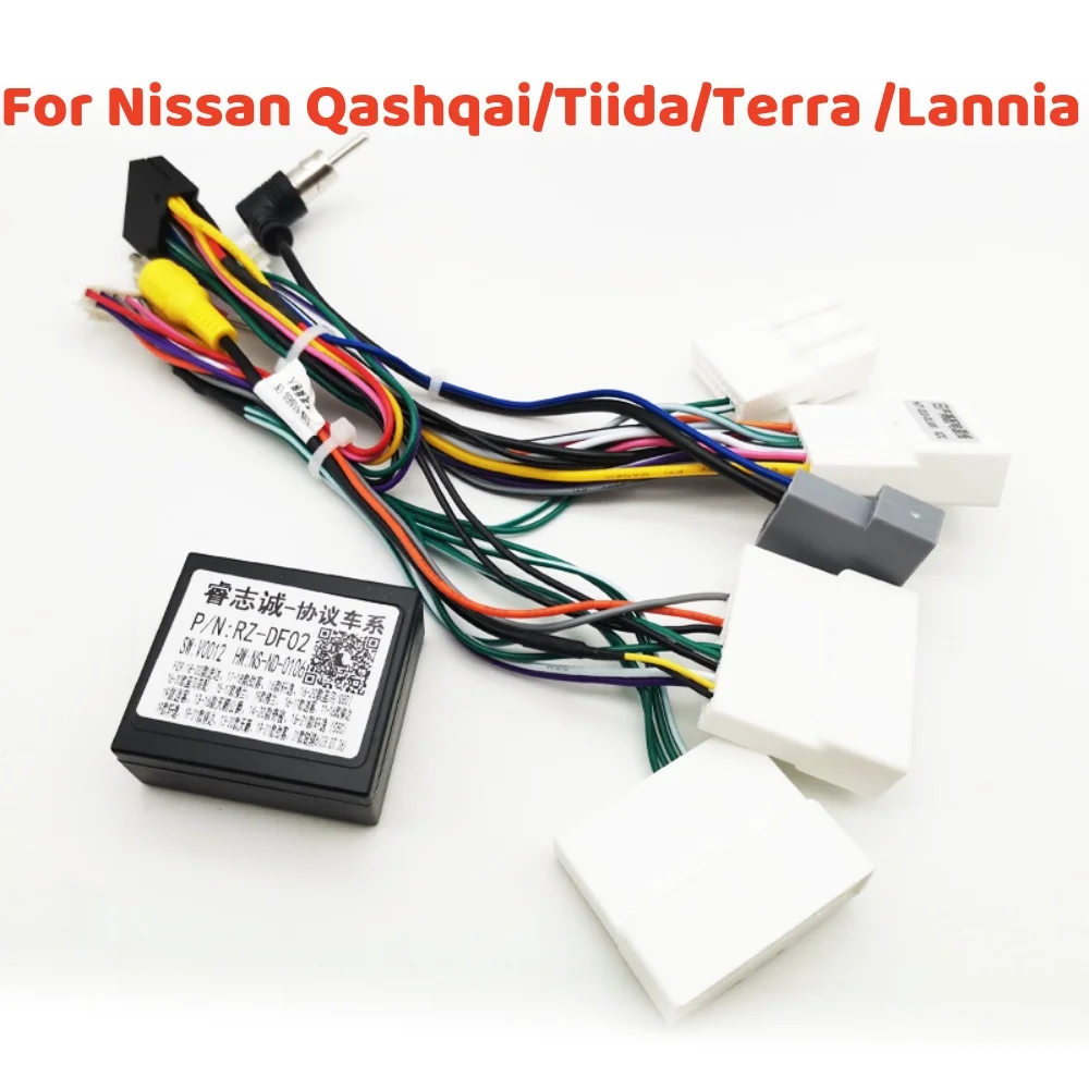 

CAN Bus Decoder Harness Wiring Adapter 16 Pin Connector Radio Antenna Cable for Nissan Qashqai J11 Tiida Sentra X-trail Teana