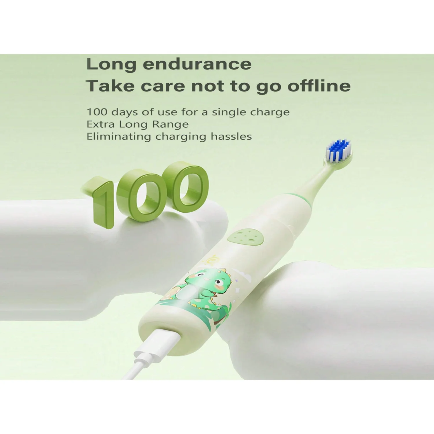 Rechargeable Toothbrush w/ 6 Levels & 6 Brush Heads