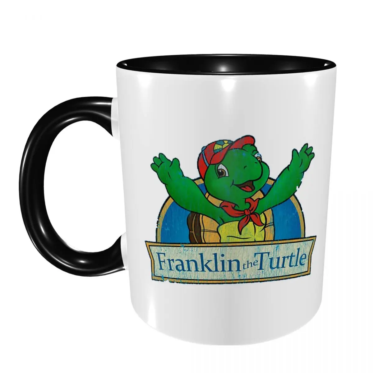 Vintage Franklin The Turtle Mug Funny Ceramic Coffee Cups Tea Mugs Milk Cup Drinkware Gifts for Friends