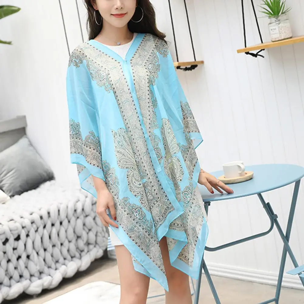 Women Shawl Cashew Print Beads Ladies Loose-fitting Sexy Cover Up for Vacation Woman Scarf Ladies Shawl