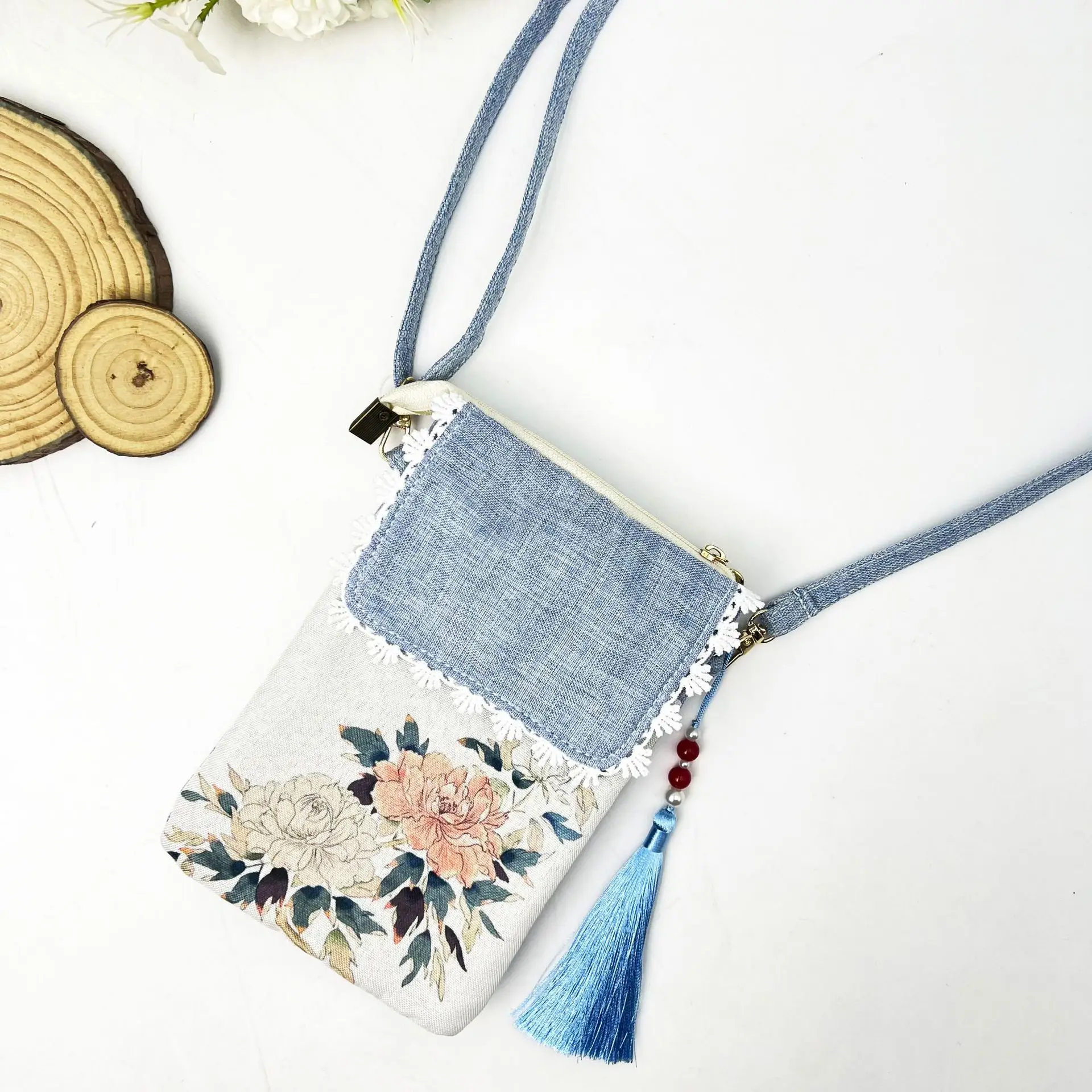 จีนHanfuโทรศัพท์มือถือกระเป๋าผู้หญิง2025ฤดูร้อนใหม่Crossover Miniอเนกประสงค์เปลี่ยนผ้าสดกระเป๋าเล็กของขวัญP2