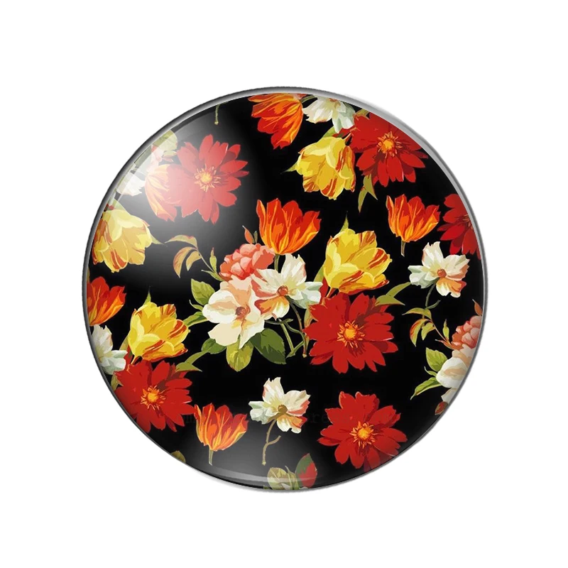 New vintage mix flower rose patternphoto flatback round glass cabochons 25mm 20mm 18mm 14mm 12mm 10mm diy jewerly findings image 4