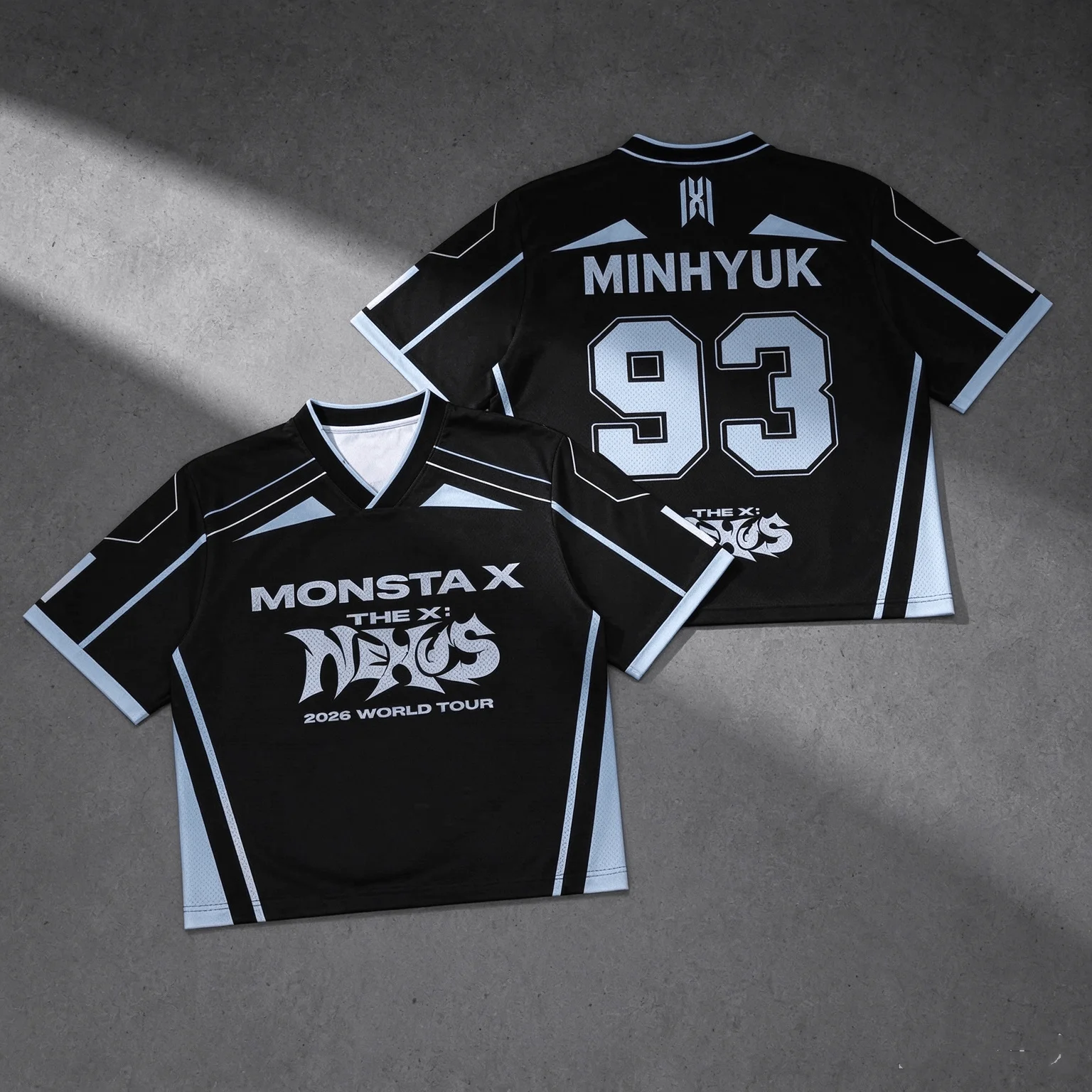 26 Sommer, Damen, Galactic Monsta X World Tour, The X Nexus, gemischtes Mesh-Trikot, Hyungwon-Fans-T-Shirt, Damen- und Herren-Strand-T-Shirt. – Detail 12