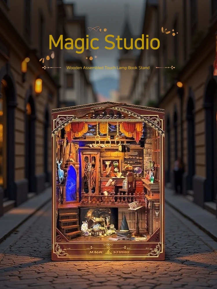 

Wooden DIY Harry Potter Themed Miniature Scene Model Puzzle Gift Handmade Magic Bookends Small House Dollhouse Accessories