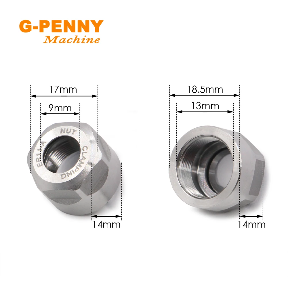 G-Xu ER11-A Collet Hạt Sử Dụng Cho Khắc CNC Động Cơ Trục Chính 0.8kw 1.5kw Collet Chuck Collet Đai Ốc