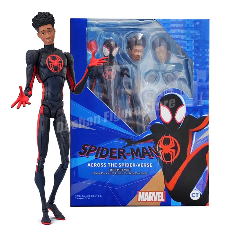 15cm SHF Miles morales gwen STACY ตุ๊กตาขยับแขนขาได้ PVC เคลื่อนย้ายได้ของสะสมข้ามแมงมุม-บทกวีโมเดลซูเปอร์ฮีโร่ของเล่นของขวัญของเด็ก