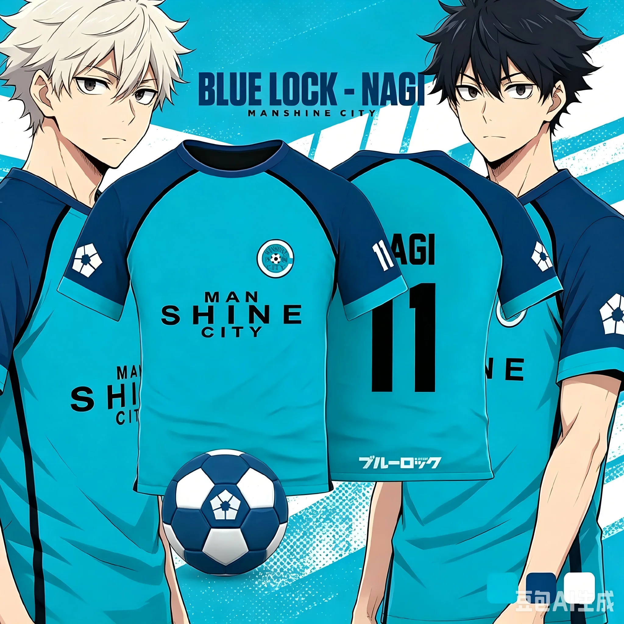 Blue Lock Manshine City Animation Cosplay Men's Summer 3d Short-sleeved T-shirt with Custom Name and Number T-shirt