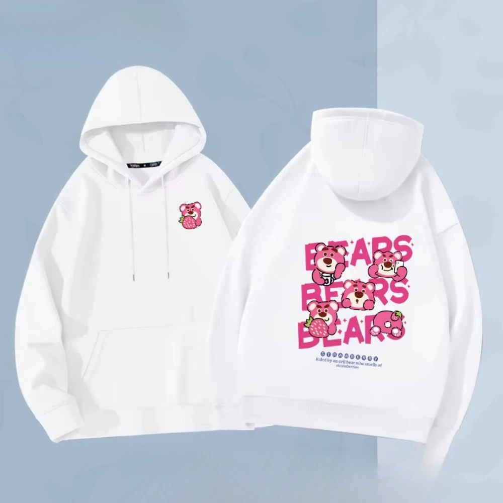 미니소 커플 후디 여성용 후디 봄 가을 얇은 2026 신상 로토 딸기 곰 만화 스타일 여성 남성 후디 코트